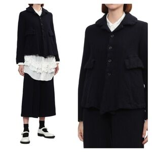 COMME DES GARÇONS jacket black small wool coat button pocket NWT casual NEW
